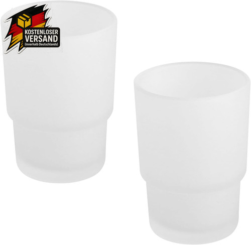 Zahnbürstenbecher glas 2er - zahnbürstenbecher,