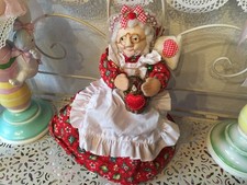 RARITÄT Alte 3 Personen Puppe Santa Mrs. Claus Elf  Tilda Landhaus Vintage