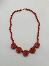 Rote schaumkoralle halskette - rote,