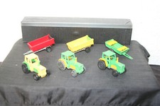 3x Majorette Traktor mit Anhänger Spielzeugautos Modellautos 1/60
