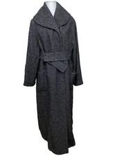 Sandra Pabst 40 maxi Mantel Wollmischung Größer Kragen Salz/pepper Farbe  