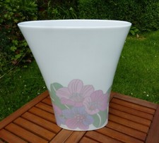 Rosenthal Porzellan Vase  oval Weiß-Lila Blumenmuster Höhe 32 Öffnung 27,5/9,5cm