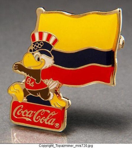 Olympische pin flagge - pin-flagge, 1984