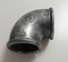 Fitting,  Bogen 90°, Temperguss verzinkt, Innengewinde, 1"