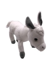 Plüschtier Kuscheltier Stoff Tier Esel weiß stehend 23 cm