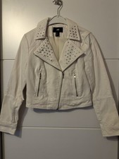 H&M Jeansjacke Gr. 36 (S) weiß mit silbernen Nieten