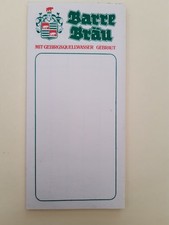 Barre Bräu - Kellnerzettelblock