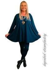 Lagenlook A-Linie Long-Glocken-Basic-Shirt Tunika Jersey 44 46 48 50 52 54 56 58