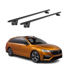 Dachträger Grundtäger für Skoda Octavia mk4 Kombi 2020-25 100kg Alu ABE Schwarz