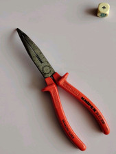 KNIPEX 26-200 Flachrundzange mit Schneide Gebogene Schnabelzange Oldtimer Tool 
