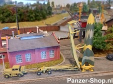 V2 Rakete auf Anhänger & Hanomag SS100 Wehrmacht Modell, Spur N, 1:160, Unbemalt