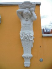 Konsole, Relief, Balkonstütze "Mann" Höhe.117 cm Fassadenstuck, Steinfigur Stuck