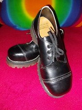 Dr. Martens Vintage UK5 schwarz weiße Nähte Stahlkappe ca.80er 90er hartes Leder