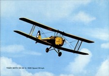 Ak Britisches Militärflugzeug, Doppeldecker Tiger Moth DH 82 A-1926 - 4474008