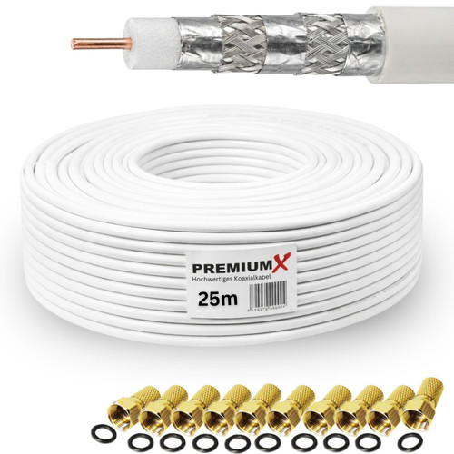 Premiumx 25m koaxialkabel - 25m,