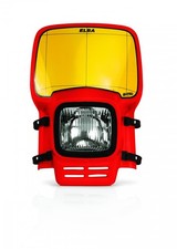 Lichtmaske Elba Klassik Lampenmaske headlight Enduro passt an Mz Maico rot-gelb