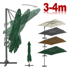3x4m Sonnenschirm Ampelschirm Kurbelschirm Garten Schirm Aluminium 3x3m Grün