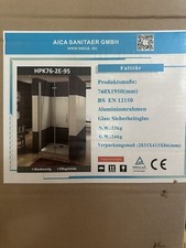 AICA Sanitär  Nischentür/Falttür, Duschabtrennung, Alu/Sicherheitsglas