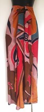 Wickelrock, Sarong, Pareo braun/rot Viskose 120x100cm, Batik Handarbeit aus Bali