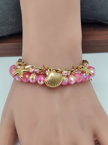 Armbandset pink goldfarben - armbandset,