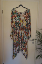 PINKY Zipfel Kleid Tunika 48 50 52 NEU Herbstfarben Erdtöne  Stretch LAGENLOOK