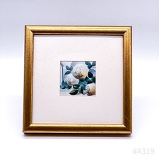 Vintage Bilderrahmen aus Holz mit Glaseinsatz zum Aufstellen, goldfarben 25x25cm