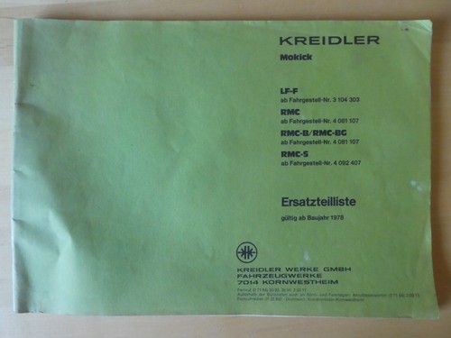 Ersatzteilliste 1978 kreidler - ersatzteilliste,