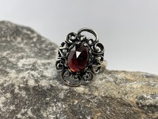 Vintage Granat Ring 835 Silber