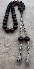 Tesbih Ates Kehribar Sürmeli Gebetskette Misbaha Prayers Beads Küre Gümüs Rosary