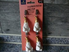 4x tolle Tischdeckenhalter von Tchibo "Zwerge",unbenutzt,neu