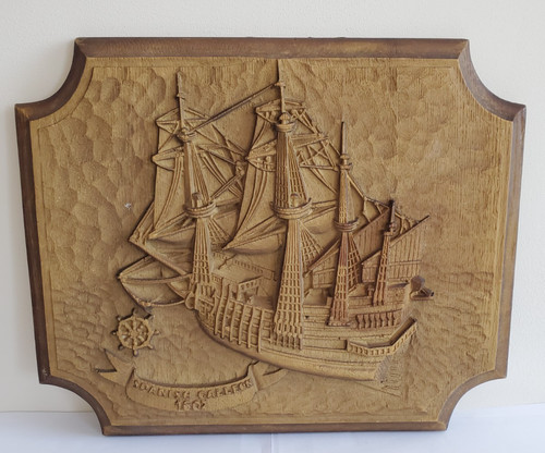 Holzbild spanische galeone - holzbild,