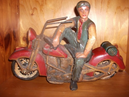 Dekofigur motorradfahrer mit - dekofigur,