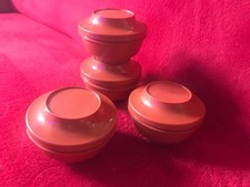 Vintage Tupperware Schüsselchen mit Deckel orange/braun mit Deckel 4 Stück