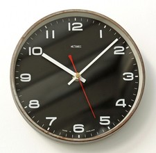 Vintage 20 cm Metamec Wanduhr - Retro Mid Century Stil 70er Jahre schwarz Küche