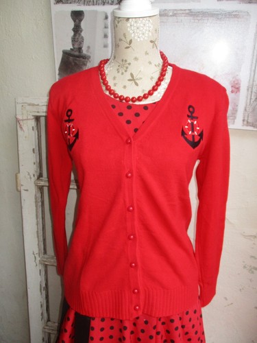 Strickjacke jacke cardigan rot - strickjacke,