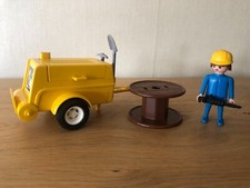 Playmobil  3239 Baustelle-Kompressor mit Werkzeug-Arbeiter-Kabelrolle ohne Kabel