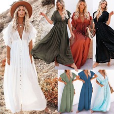 Damen Sommerkleid Aus Leinen