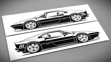 Ferrari 288 GTO Aufkleber Silhouette Ferrari 288 tuning Sticker Schwarz 2x neu