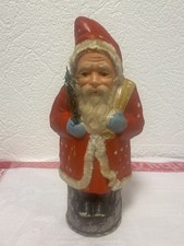 ANTIKE CANDYBOX PAPPMACHEE WEIHNACHTSMANN CANDYCONTAINER VINTAGE TOP