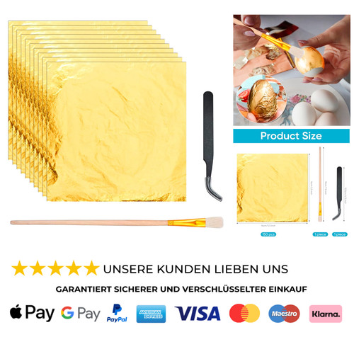 150 blatt blattgold essbar - 150,