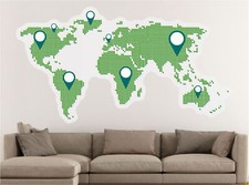 Weltkarte Wandaufkleber