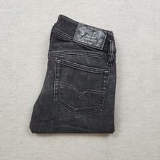 Diesel Matic Damen Jeans Hose W29 L32 Gr. 26 Denim Grau Slim Gerade Stretch Low