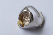 BIJOU JEUNESSE GÜNTHER Designer Ring 925 Silber mit Goldinlay 1 Zirkonia Vintage
