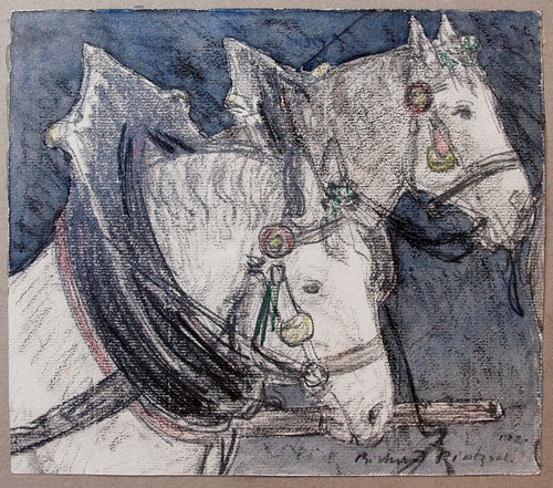 Pferde gespann aquarell - im,
