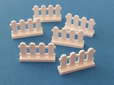 6x Lego Zaun Gatter 1x4 weiß