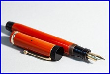 PARKER DUOFOLD Senior Lucky Curve in Korall ROT mit OB 14k Feder - Kanada