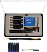 Kurtzy Füller Set Kalligraphie Set Mit 6 Federn, Tintenpatronen Und Tinten Adapt