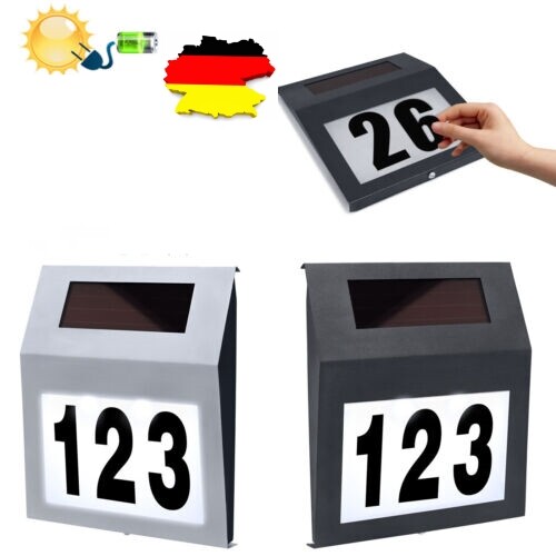 Solar hausnummer beleuchtet - hausnummer,