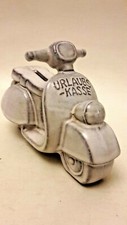 wunderschöne KERAMIK Spardose Sparbüchse Motorroller Vespa Retro Urlaubskasse
