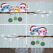 Weihnachten Rustikale Gardine Weihnachtsfamilie auf Baum